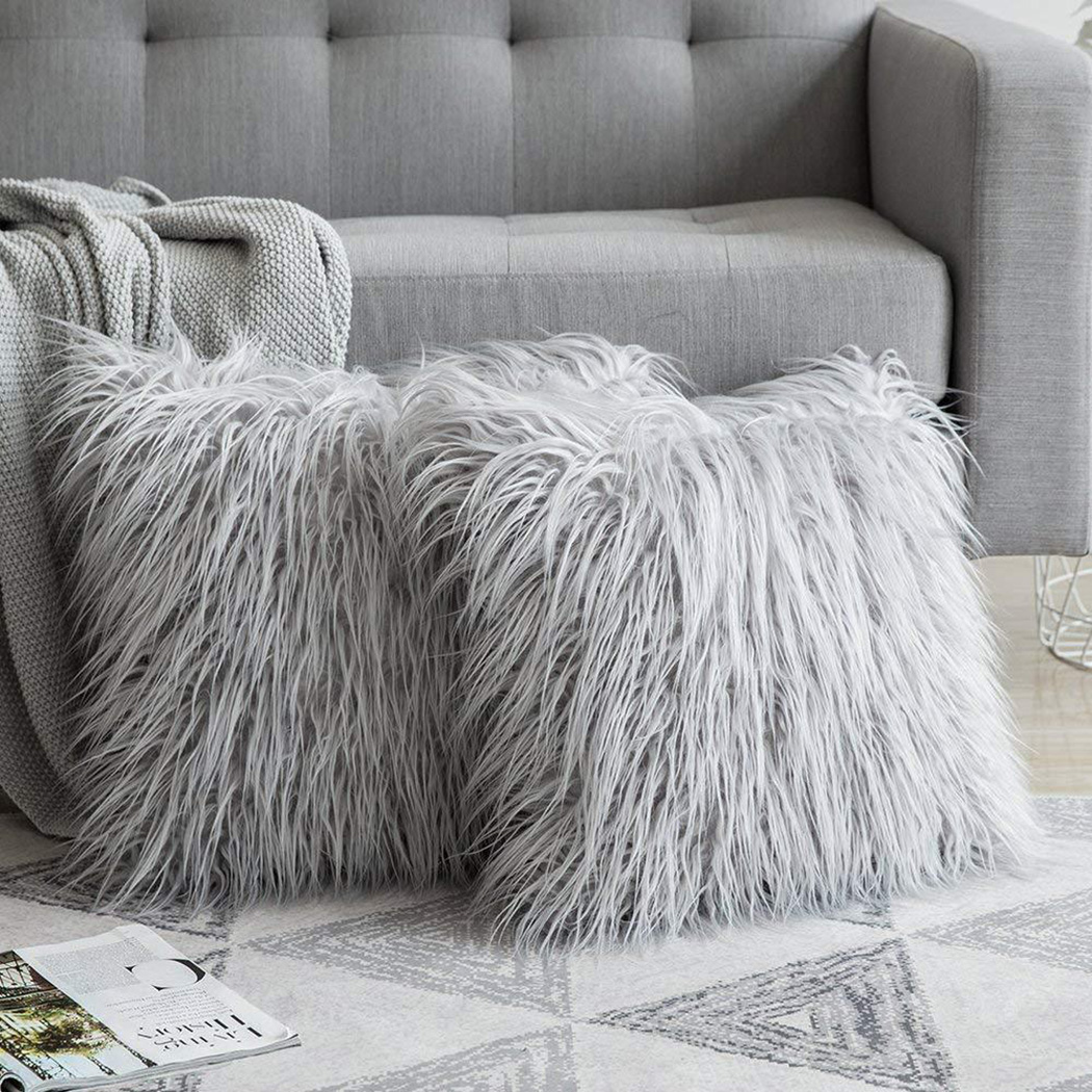 Luxury Home Textiles Usa - Juste de coussin en fourrure longue
