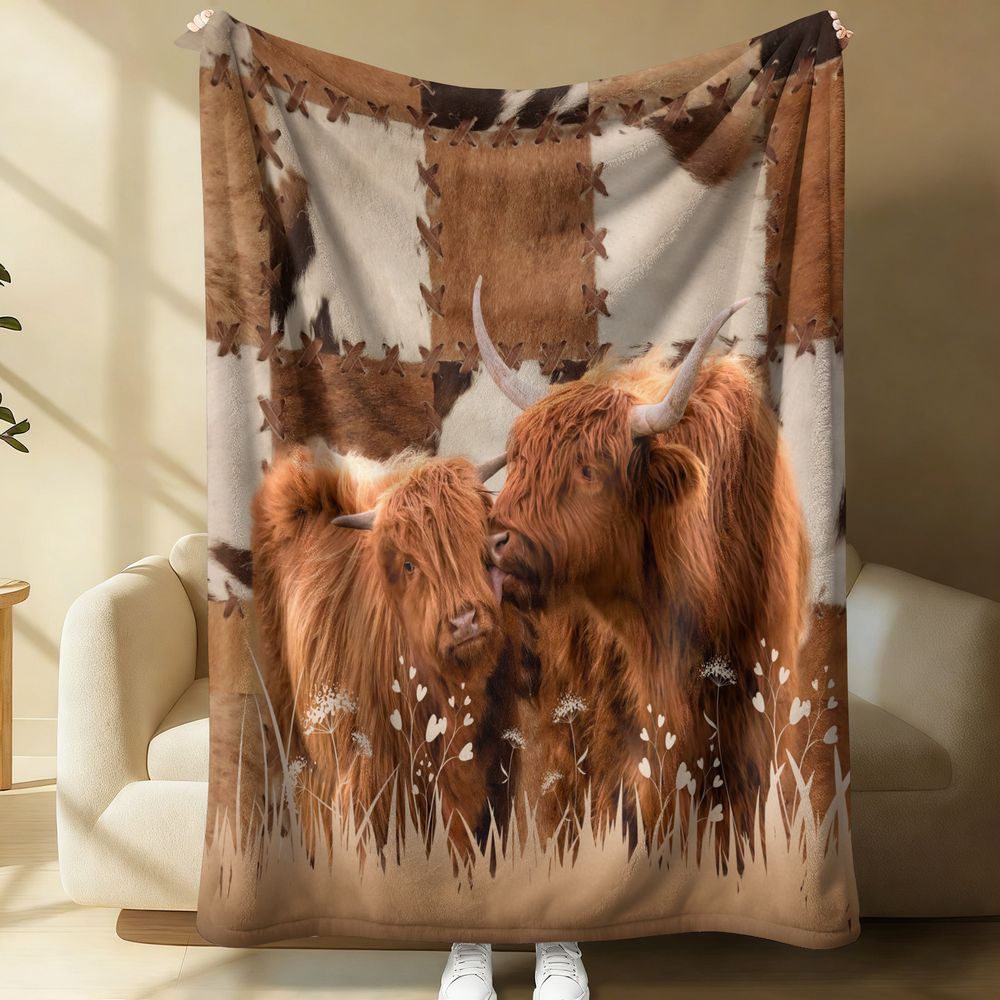 Highland Home Textiles - Couverture en polaire et flanelle à