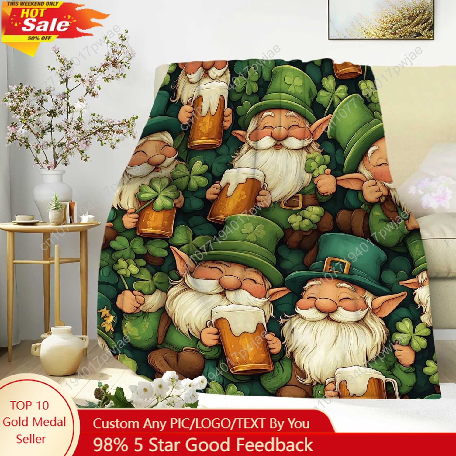 Home Textiles Today - Couverture Gnome de la Saint-Patrick avec