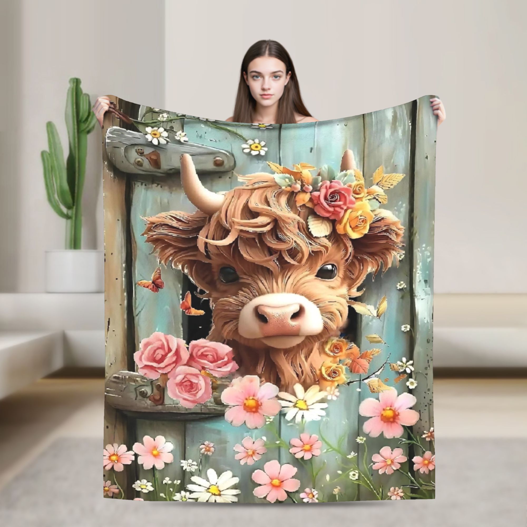 Highland Home Textiles - Couverture en velours ultra-douce et respirante
