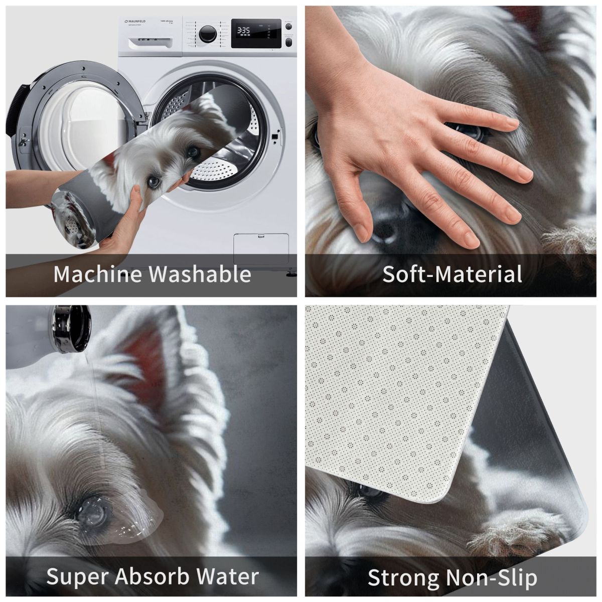 Tapis imprimé en 3D avec un ch - Highland Home Textiles avis et prix