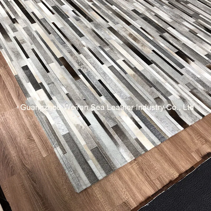 Tapis gris en patchwork de cui - Home Textiles Importers In Usa avis et prix