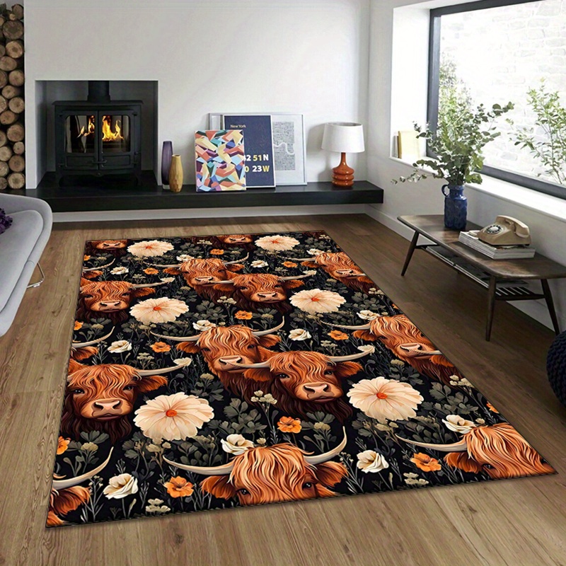 Tapis imprimé Yak en velours c - Highland Home Textiles avis et prix
