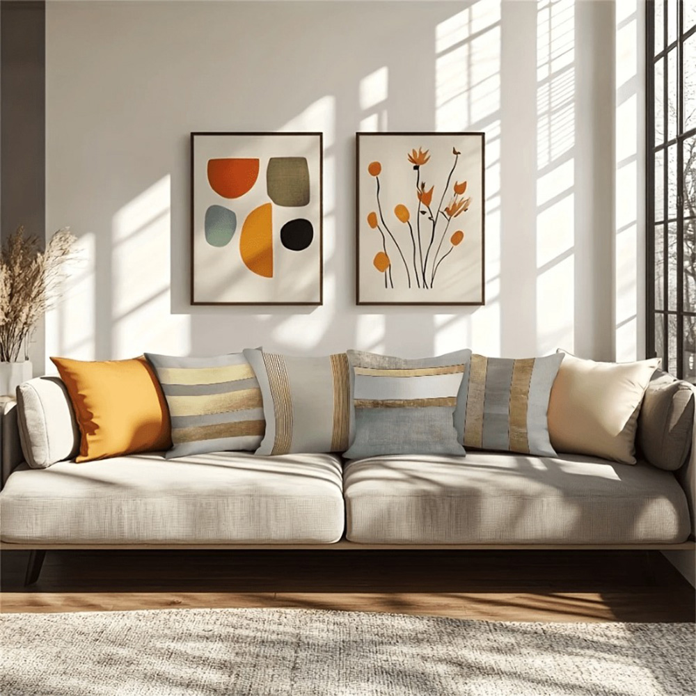 Taies d'oreiller rayées dorées - Luxury Home Textiles Usa avis et prix