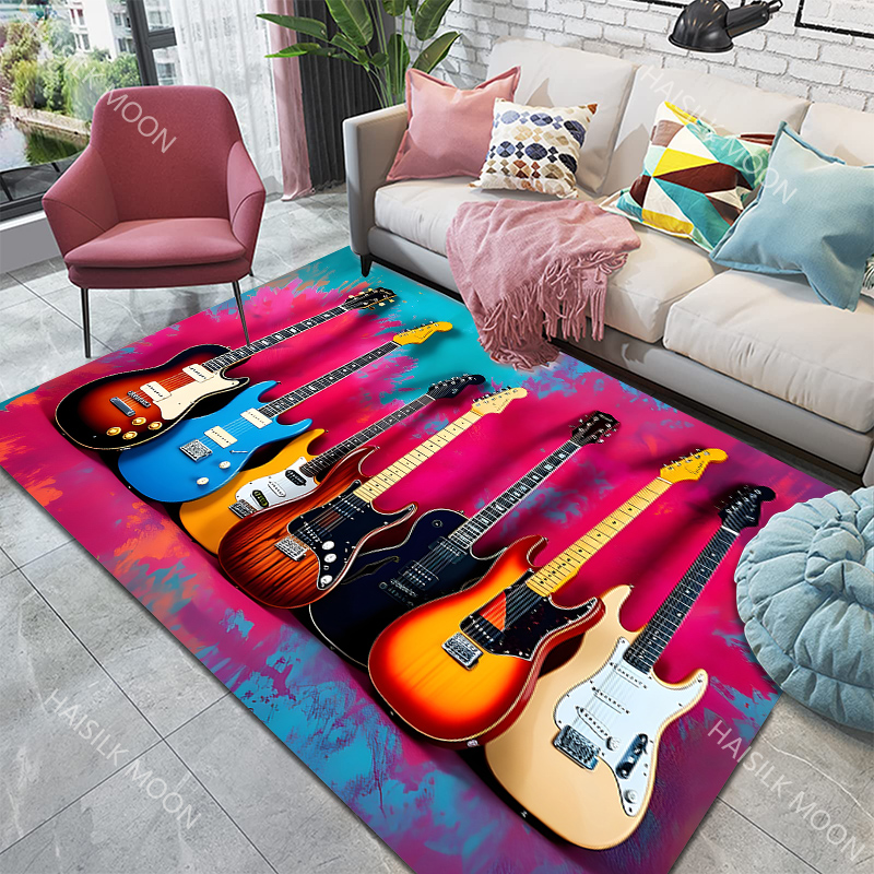 Tapis à motif de guitare Rock  - Luxury Home Textiles Usa avis et prix