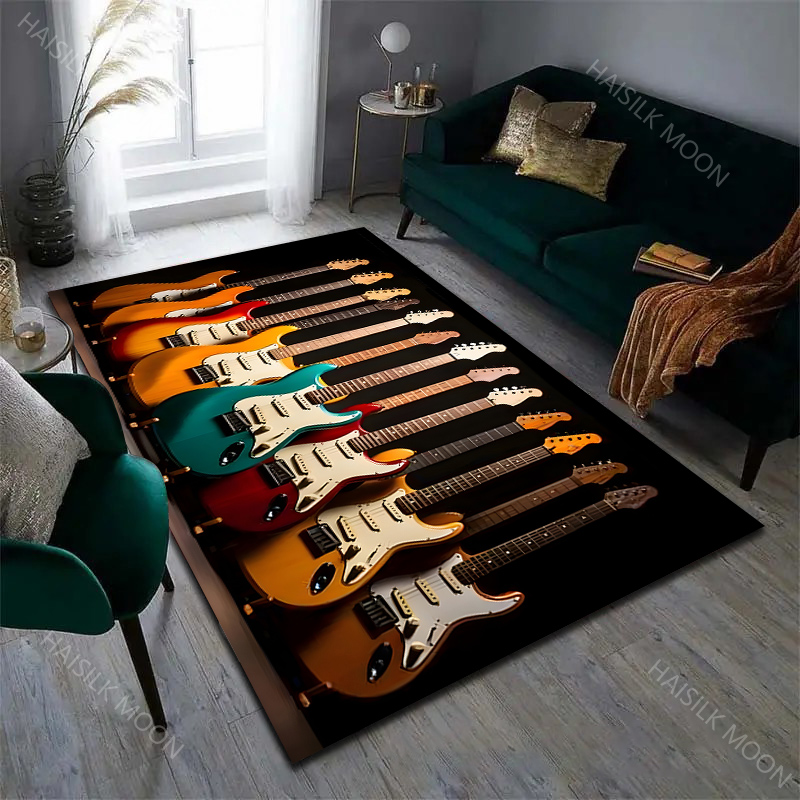 Tapis à motif de guitare Rock  - Luxury Home Textiles Usa avis et prix
